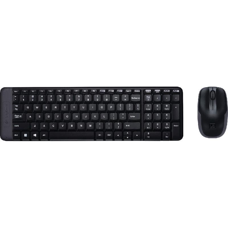Logitech MK220 Wireless Combo (Arabic) Desktop (Keyboard and Mouse), Wireless (2.4 GHz RF), for Laptop/Desktop Computer/Gaming Desktop Computer/CPU Windows OS, Black