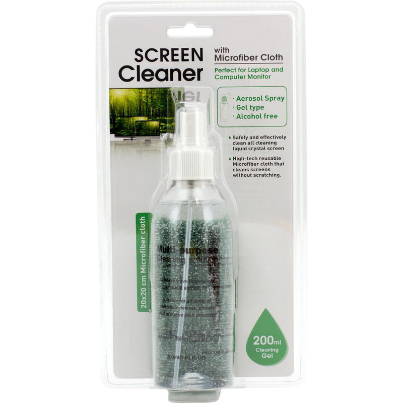 E-Century ZE10 200 ml Lubrizol Gel with Microfibre Cleaning Cloth Multipurpose Cleaning Kit, 200 ml;20 X 20 cm Microfiber Cloth, Clear