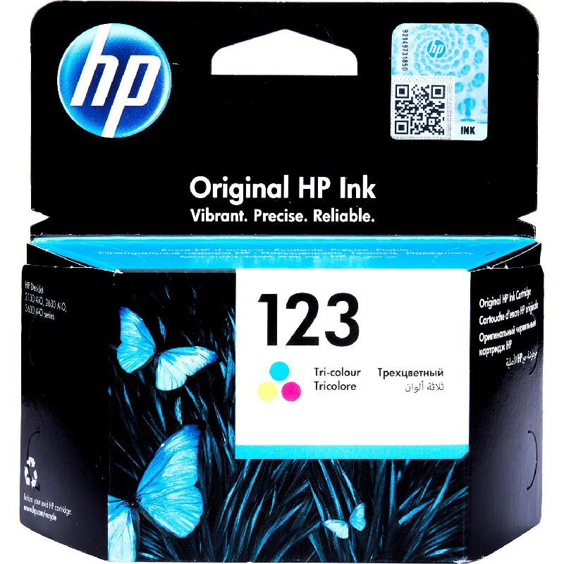 HP 123 Inkjet Cartridge, Tri-colour (Cyan;Magenta;Yellow)