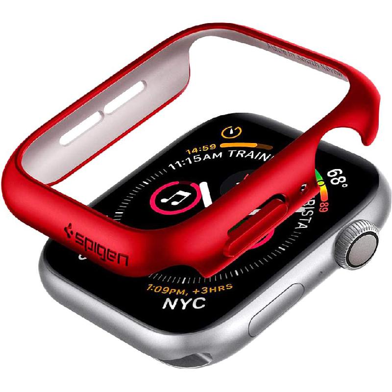 Thin Fit Smartwatch Fit Case, for Apple Watch SE 44 2nd Gen/Watch Series 7 45/Watch Series 6 44, Red