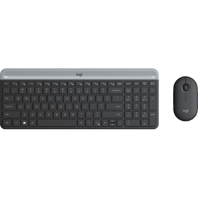 Logitech MK470 Slim Wireless Combo Desktop (Keyboard and Mouse), Wireless, for Laptop/Desktop Computer/Gaming Desktop Computer/CPU Windows 10 or Later, Graphite
