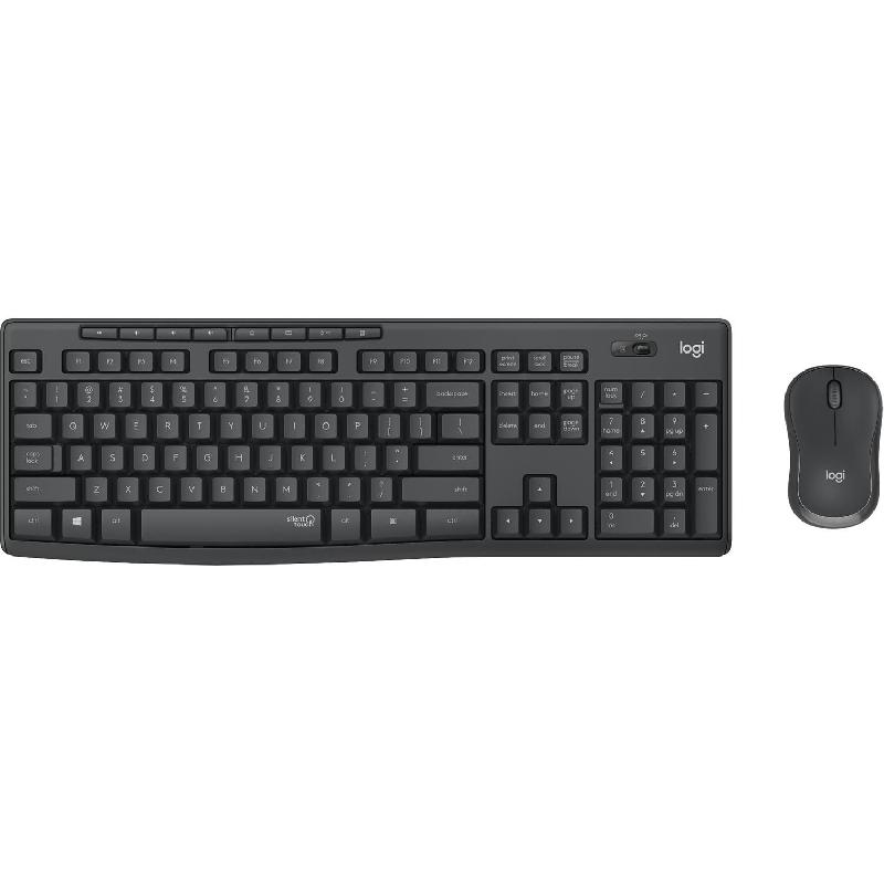 MK295 Silent Wireless Combo Desktop (Keyboard and Mouse), Wireless, for Laptop/Gaming Laptop/Desktop Computer Chrome/Windows 10 and Later, Black