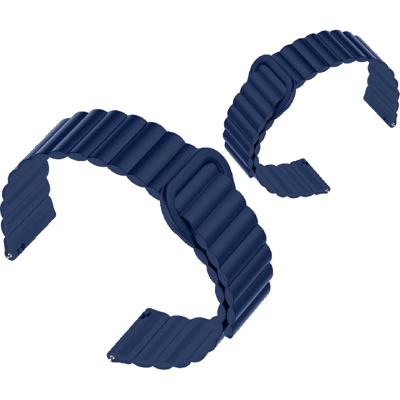 Double Face Wrist Strap, Universal, for Apple Watch 42/44/45/49 mm/Smartwatch 46/48 mm, Silicone, Strap Width (22 mm), Midnight Blue