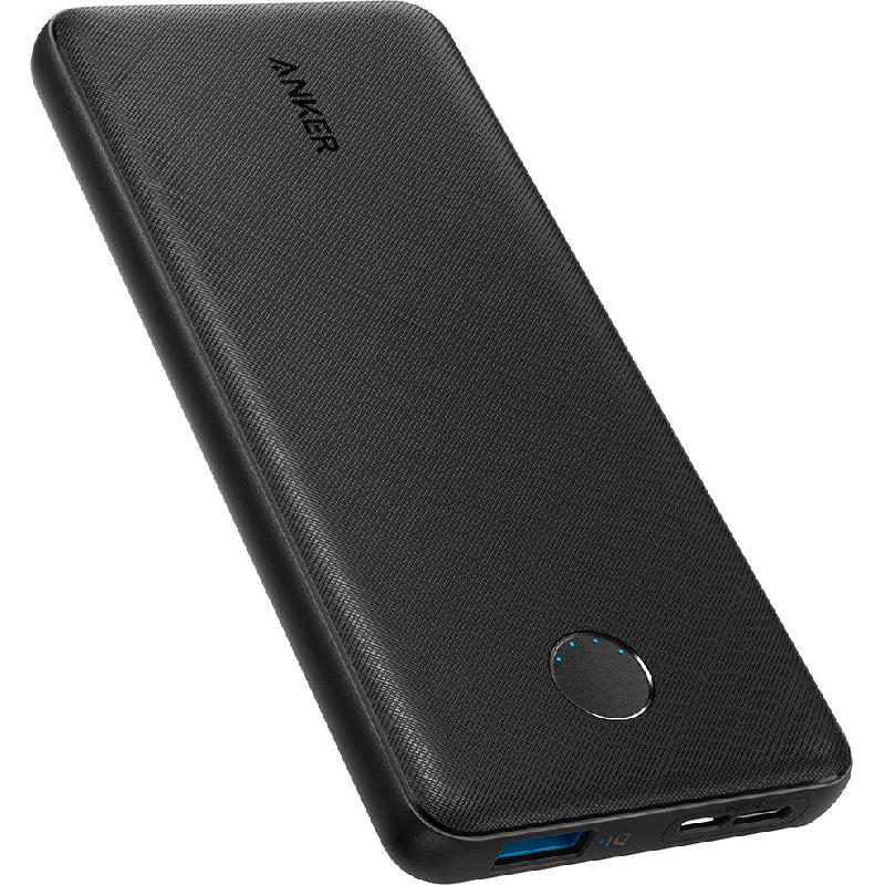 Anker PowerCore Slim Battery Pack, Fast Battery Charging, 10000 mAh, Dual USB (1X USB/1X USB-C), Black