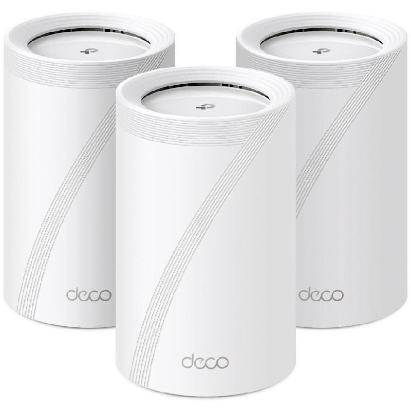Deco BE65 (3-pack) Whole Home Mesh Wi-Fi, up to 9300 Mbps, Tri-Band (2.4 GHz/5 GHz/6 GHz), Wi-Fi 7 (802.11b/g/n/ax/be), 4 Port (2.5 Gbps WAN/LAN Auto-sensing), White