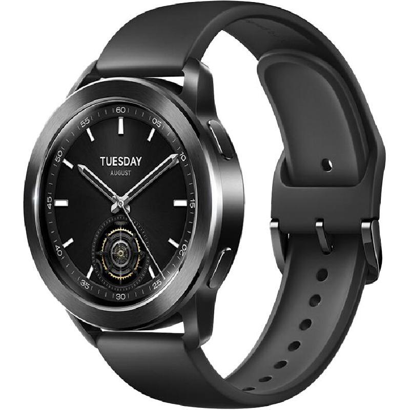 Watch S3 Smartwatch, GPS, 1.43 Inch, Black Aluminum Alloy Case, Black Fluororubber Strap, One Size