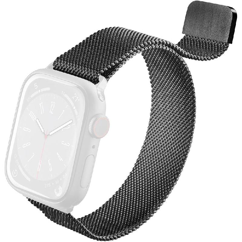 Cellularline Steel Band Wrist Strap, for Apple Watch Series 11 42/Watch Series 10 42/Watch Series 9 41/Watch SE 40, Stainless Steel, Black