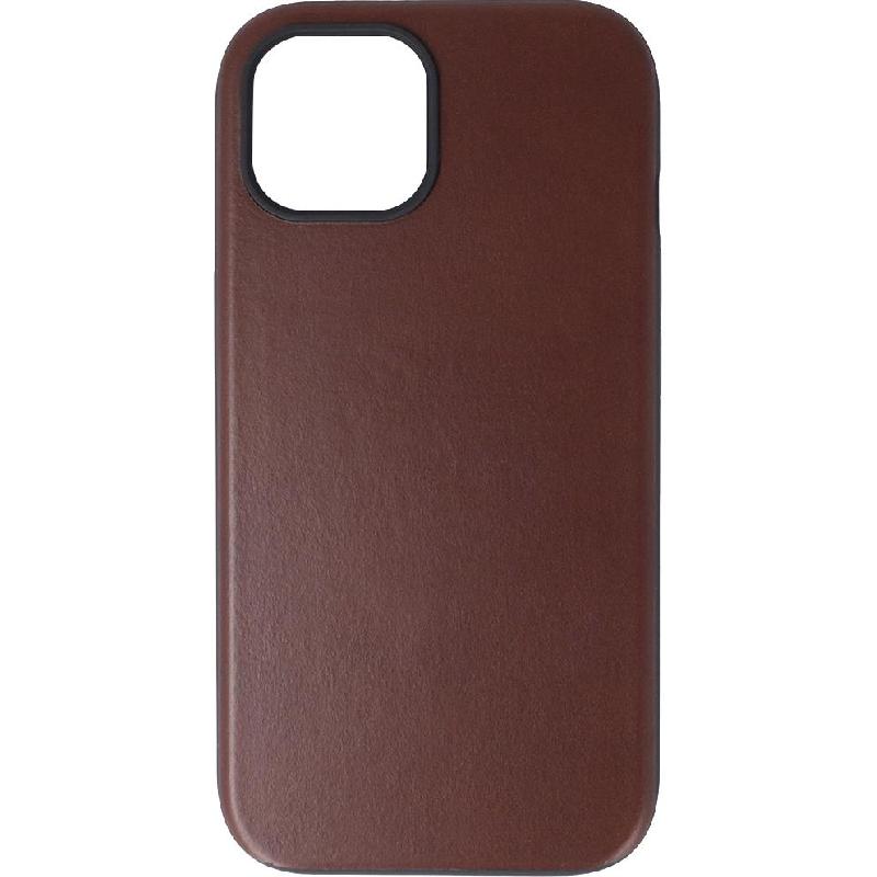 Modern Leather Case Back Cover Mobile Case with MagSafe, for iPhone 15 Pro Max, Brown