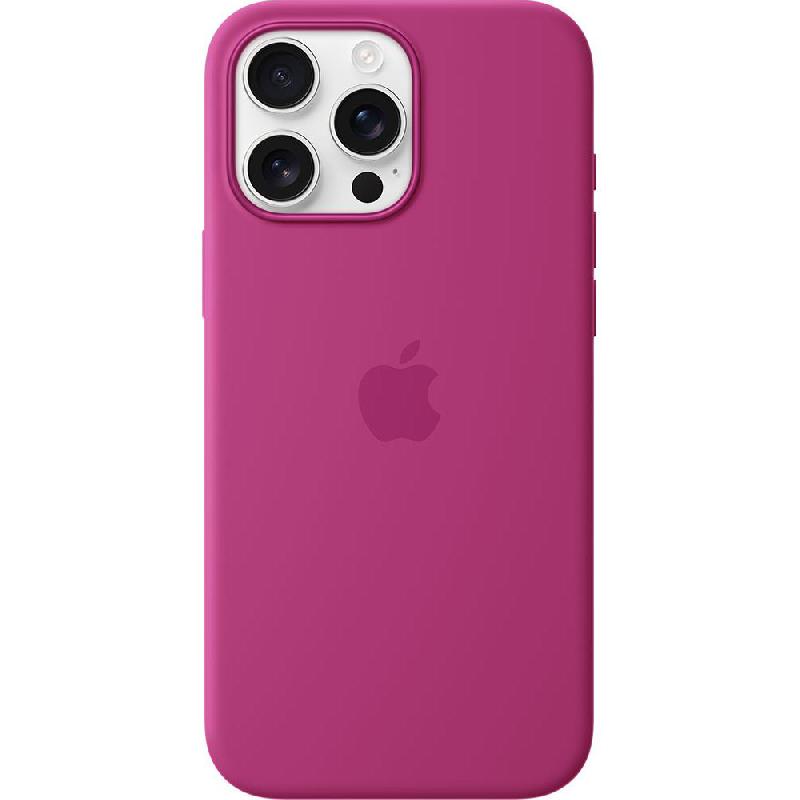Silicone Back Cover Mobile Case with MagSafe, for iPhone 16 Pro Max, Fuchsia