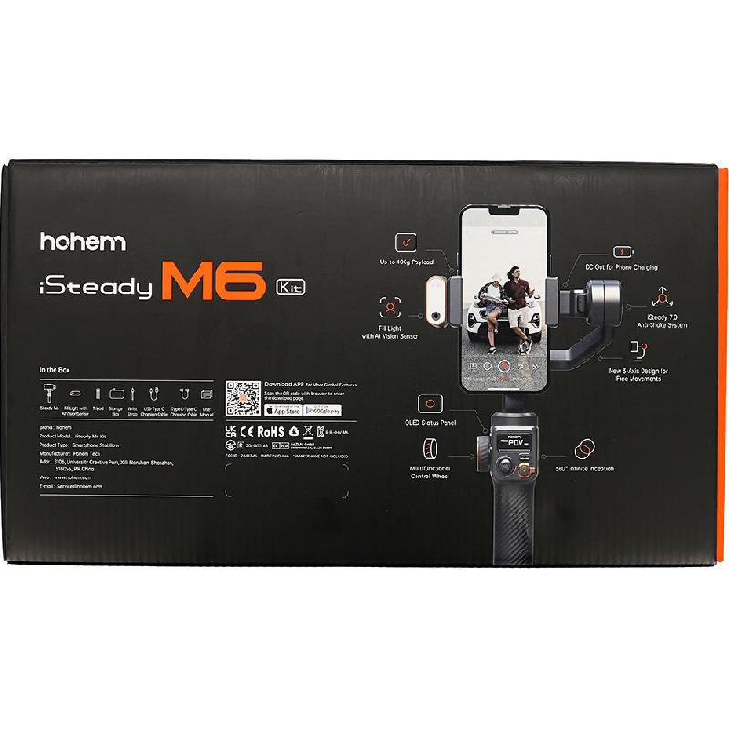 Hohem iSteady M6 Kit Gimbal with AI Magnetic Tracking Part Gimbal Stabilizer, for Selected Smartphone, Black — 4
