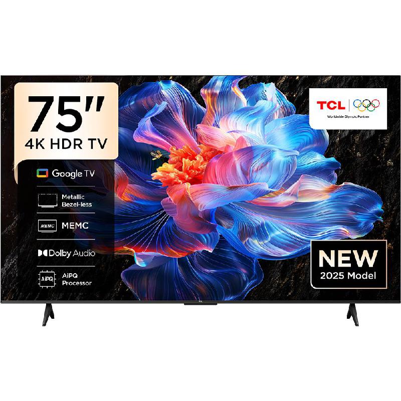 TCL 75" Smart TV, 4K LED, 60 Hz, Black, 75P69K