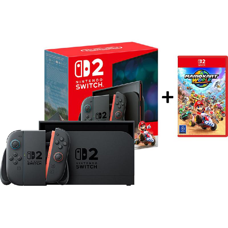 Switch 2 Joy-Con 2 Controller, 256 GB, Bundle with Mario Kart World, Black