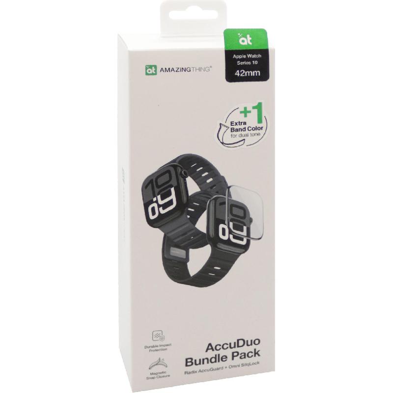 Smartwatch Accessory Bundle, for Apple Watch Series 11 42/Watch Series 10 42, Black/Grey